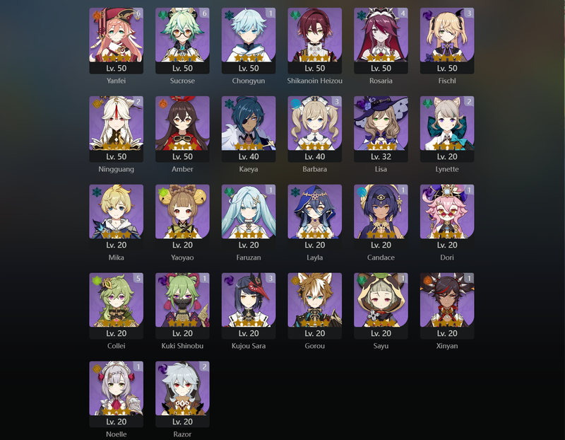 [Asia] AR56 - Yelan,Zhongli,Yoimiya,Raiden Shogun,Ganyu,Kazuha,Neuvillette,Tighnari,Diluc,Alhaitham,Dehya,Qiqi,Jean,Keqing,Hu Tao(C1),Mona(C1)