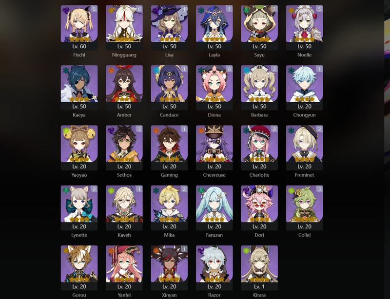 [Asia] AR59 - Neuvillette,Ayato,Hu Tao,Zhongli,Furina,Arlecchino,Kokomi,Eula,Nahida,Clorinde,Klee,Cyno,Keqing,Qiqi,Raiden shogun(C1),Kazuha(C1),Diluc(C1),Jean(C4)