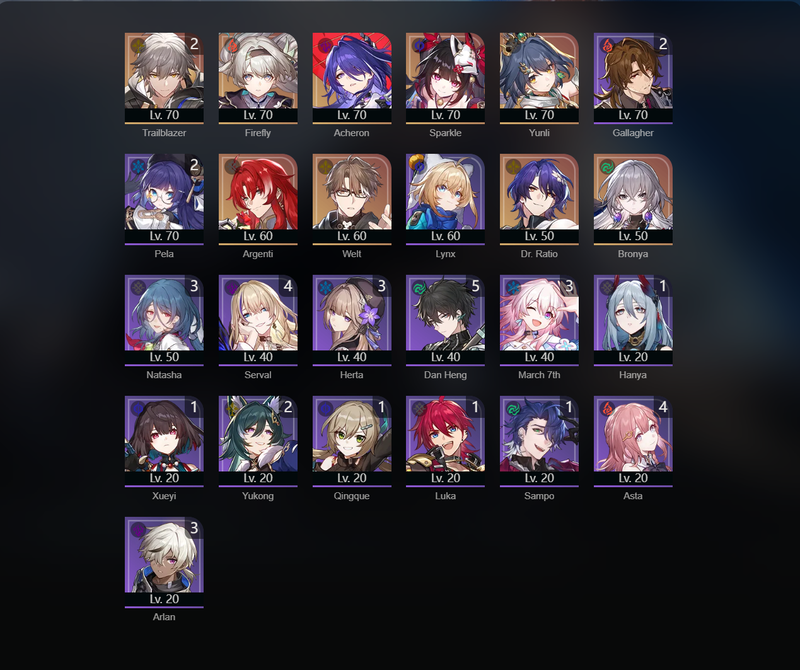 [Asia] TL57 - Firefly,Acheron,Sparkle,Yuni,Argenti,Welt,Bronya