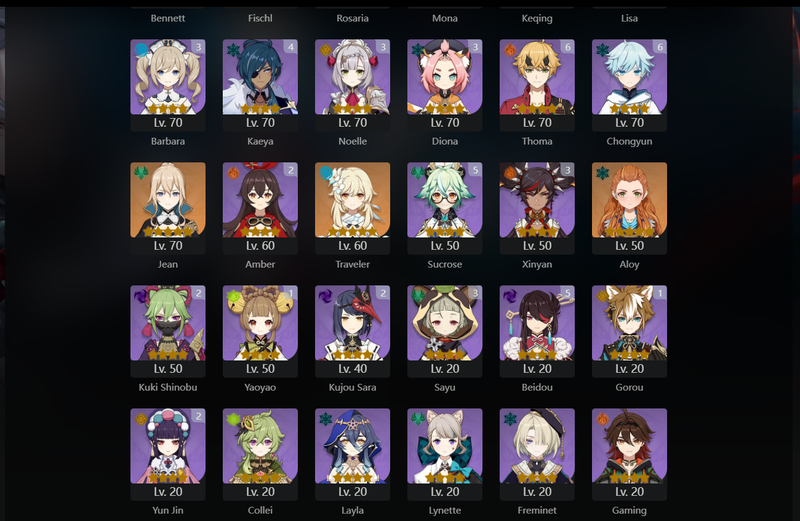 [Asia] AR59 - Arlecchino, Ayaka, Eula, Raiden Shogun, Tartaglia, Mona, Jean, Hu Tao(C1), Kazuha(C1), Keqing(C1), Diluc(C2)