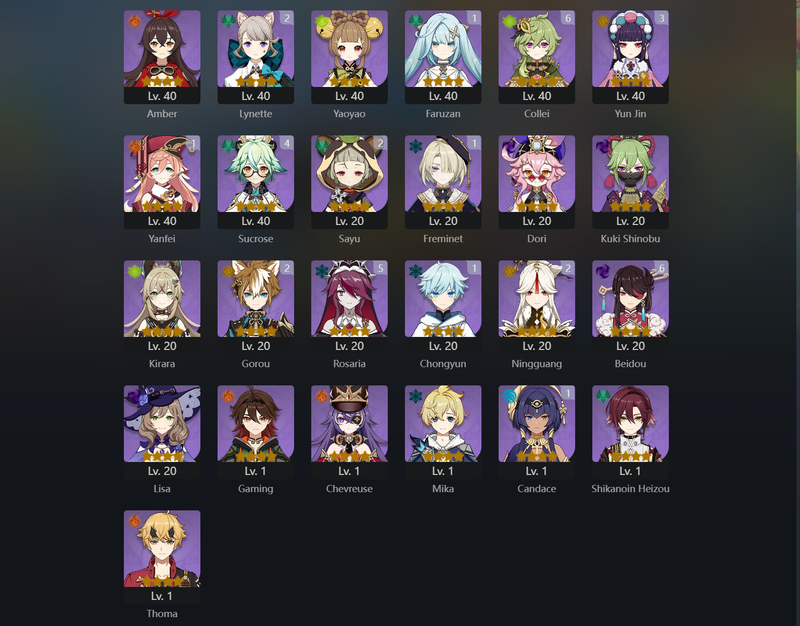 [Asia] AR57 - Xiao,Eula,Xianyun,Tighnari,Clorinde,Venti(c1),Jean(C1),Keqing(C1),Neuvillette(C1),Furina(C2)[Dead:g]