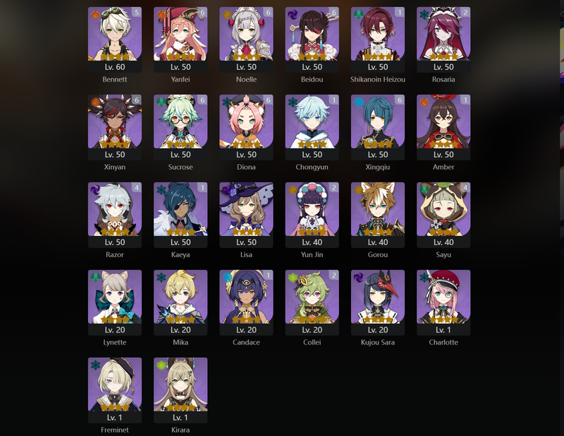 [Asia] AR57 - Ganyu,Raiden Shogun,Eula,Mona,Xiao,Yelan,Ayaka,Kokomi,Shenhe,Venti,Albedo,Ayaka,Diluc,Nahida,Qiqi,Cloridne,Jean(C1),Keqing(C2)