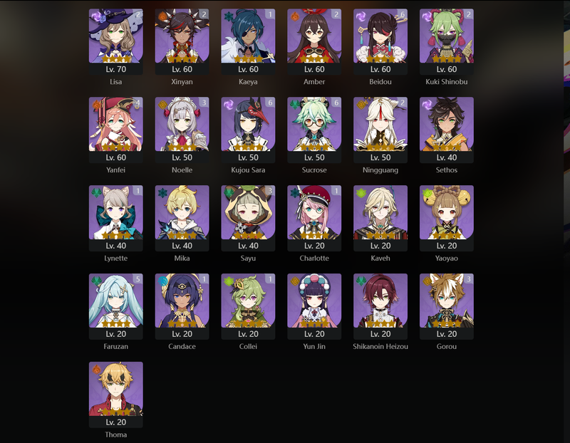 [America] AR56 - Raiden Shogun,Yae Miko,Eula,Tartaglia,Venti,Kazuha,Diluc,Cyno,Itto,Wriothesley,Wanderer,Qiqi(C2),Keqing(C2)