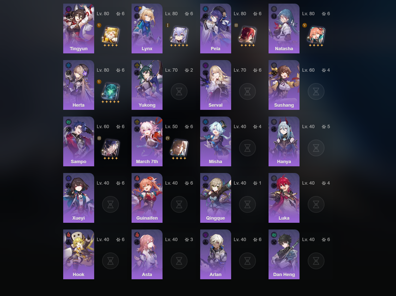 [Asia] TL70 - Firefly,Robin,Acheron,Aventurina,Ruan Mei,Feixiao,Fu Xuan,blade,Topaz,Bronya,Silver Wolf,Himeko,Gepard,Bailu,Welt(E3)