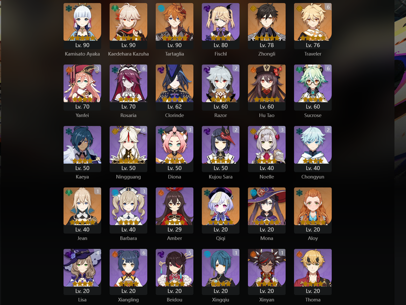 [Asia] AR55 - Ayaka,Kazuha,Tartaglia,Zhongli,Clorinde,Hu Tao,Qiqi,Mona,Jean(C1)