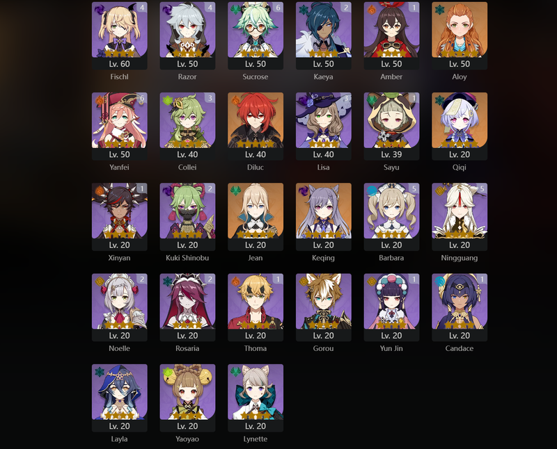 [Asia] AR58 - Ataka, Venti, Zhongli, Eula, Raiden Shogun, Shenhe, Kazuha, Ayato, Diluc, Jean, Keqing, Qiqi, Cyno(E1), Mona(E2)