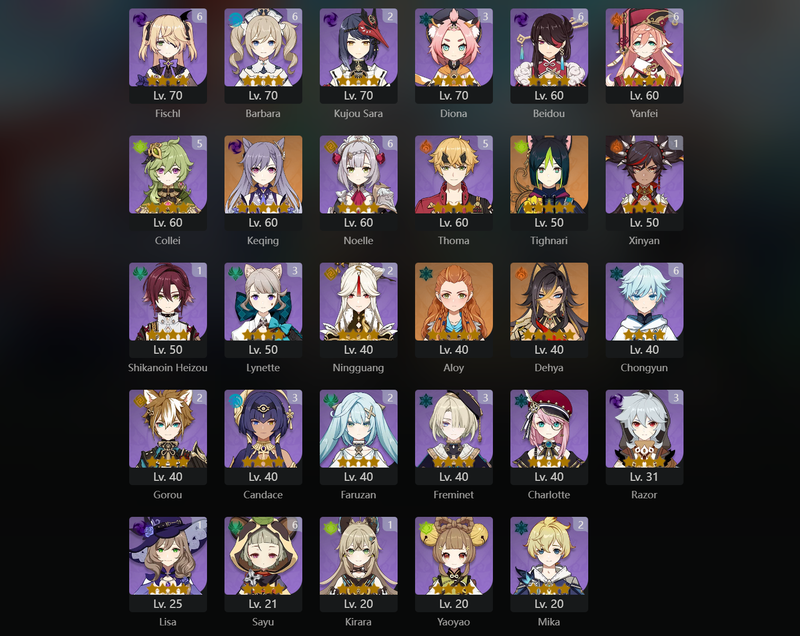 [America] AR59 - Raiden Shogun,Yelan,Kazuha,Navia,Furina,Wanderer,Clorinde,Ayato,Ayaka,Albedo,Hu Tao,Tighnari,Keqing,Dehya,Jean(C1),Mona(C1),Diluc(C2)