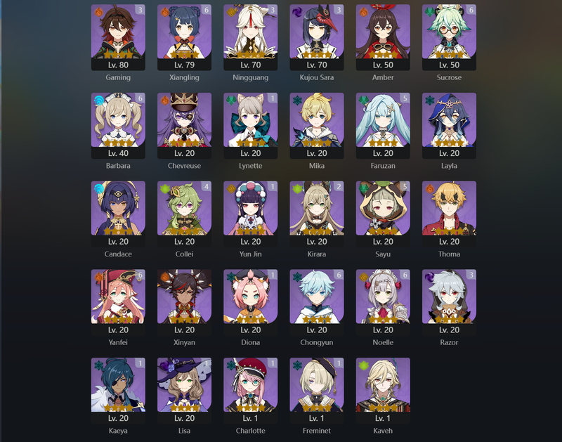 [America] AR57 - Yelan,Eula,Kazuha,Zhongli,Ayaka,Cyno,Raiden Shogun,Miko,Xianyun,Furina,Qiqi,Nahida(c1),Jean(C1),Mona(C1),Diluc(C2),Keqing(C2)