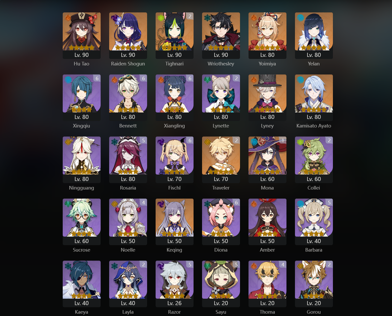 [America] AR56 - Hu Tao, Raiden Shogun, Wriothesley, Yoimiya, Yelan, Lyney, Ayato, Keqing, Mona(C1), Tighnari(C2)