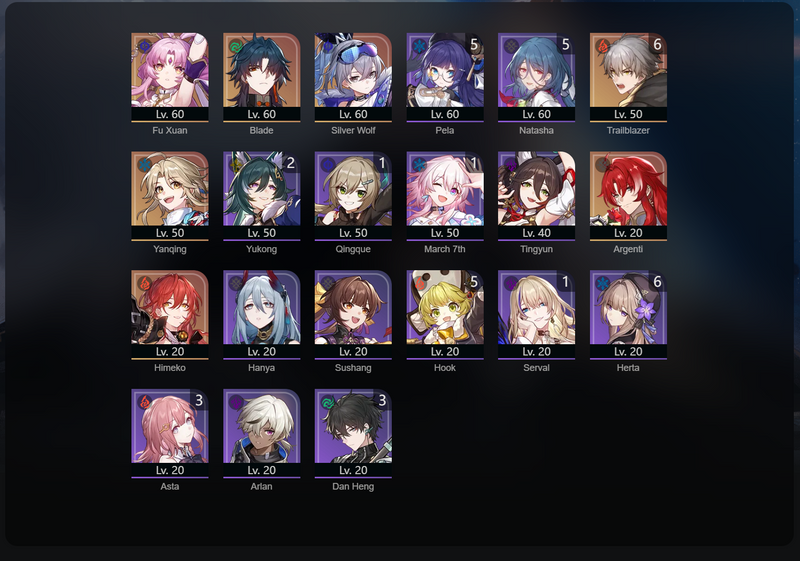 [Eu] TL46 - Fu Xuan, Blade, Silver Wolf, Yanqing, Argenti, Himeko