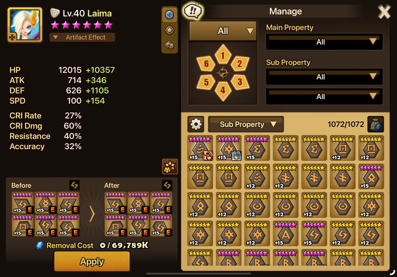 [Asia] Midgame | Laima, Beelzebub +26nat. Bonus: 1600 scrolls, 15k crystals